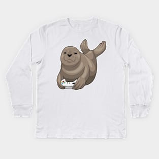 Seal Gamer Controller Kids Long Sleeve T-Shirt